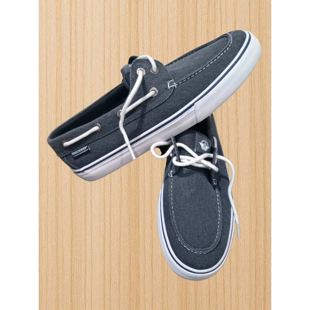 Dockers Mens Beacon Navy Canvas Boat Shoes 90-90024 Size 12M